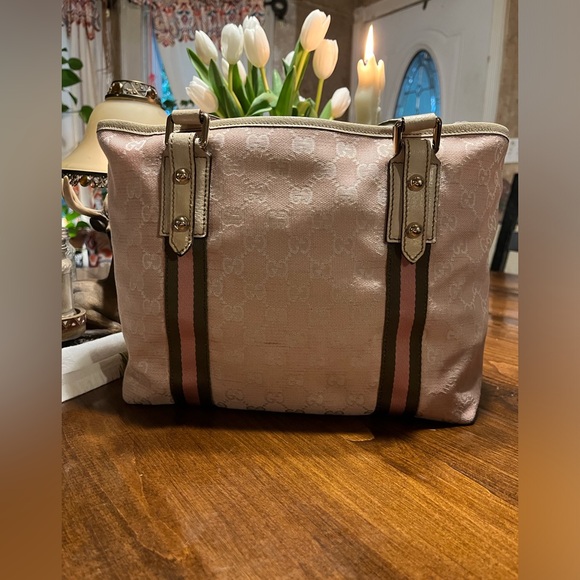 🌸authentic Vintage Gucci tote pink🌸  early 2000’s - Picture 15 of 16